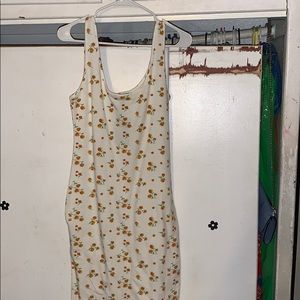 Tight , fitted , bodycon,white ,sun flower dress